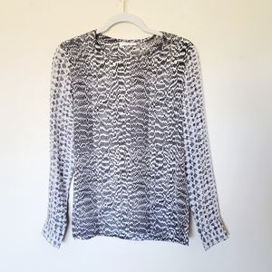 Equipment Femme Silk Mixed Media Snake Print Blouse